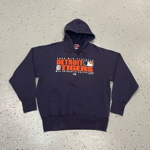 Y2k 2006 Detroit Tigers MLB Majestic Heavy Cotton Hoodie / Sweatshirt Size Large